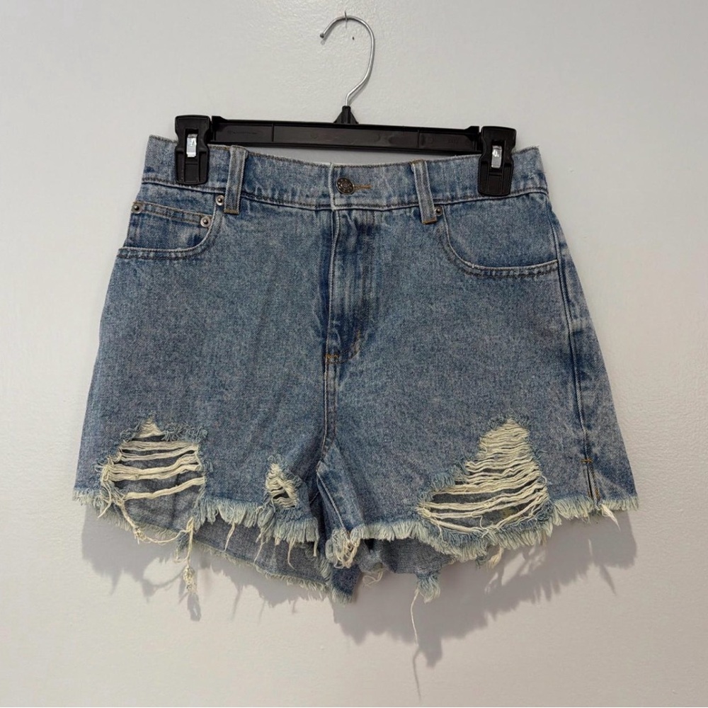 Mustard Seed Blue Distressed Jean Shorts